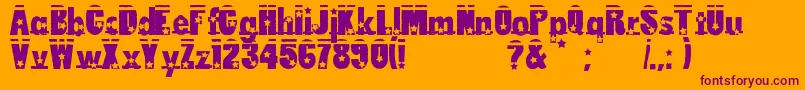 Шрифт LoserboiAllstar – фиолетовые шрифты на оранжевом фоне