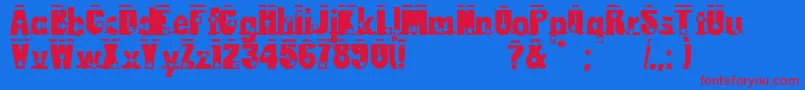 フォントLoserboiAllstar – 赤い文字の青い背景