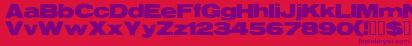 Resegrg-Schriftart – Violette Schriften auf rotem Hintergrund