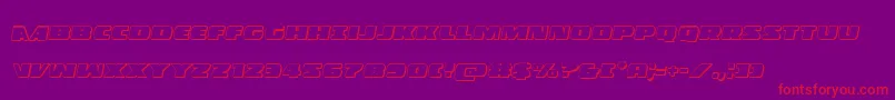 フォントPolicecruiser3Dital – 紫の背景に赤い文字