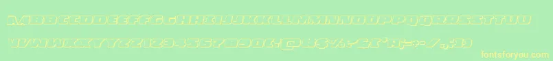 Шрифт Policecruiser3Dital – жёлтые шрифты на зелёном фоне