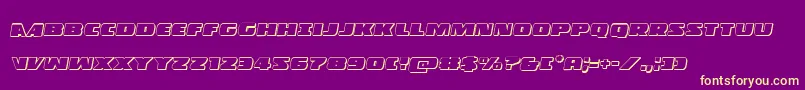 Policecruiser3Dital Font – Yellow Fonts on Purple Background