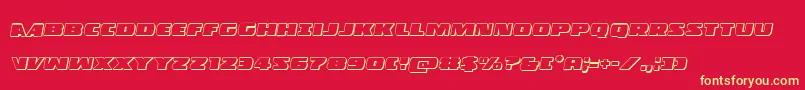 Czcionka Policecruiser3Dital – żółte czcionki na czerwonym tle