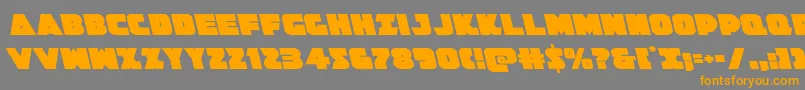 フォントJedisfleft – オレンジの文字は灰色の背景にあります。
