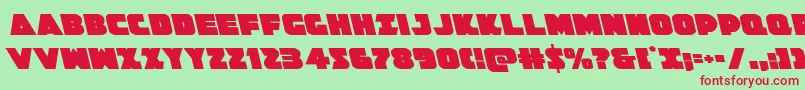 フォントJedisfleft – 赤い文字の緑の背景