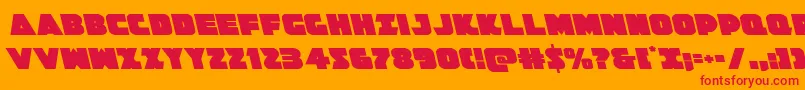 Fonte Jedisfleft – fontes vermelhas em um fundo laranja