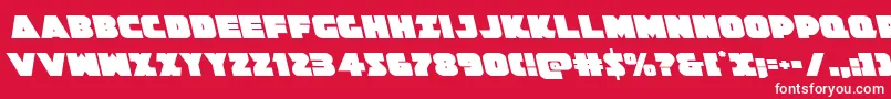Jedisfleft-Schriftart – Weiße Schriften auf rotem Hintergrund