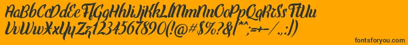 Elley Font – Black Fonts on Orange Background
