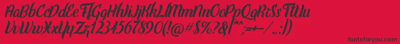 Elley Font – Black Fonts on Red Background