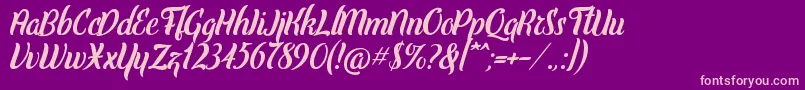 Elley Font – Pink Fonts on Purple Background