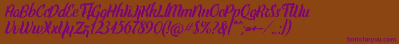 Elley Font – Purple Fonts on Brown Background