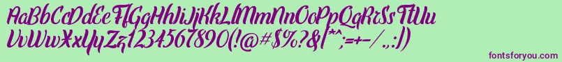 Elley Font – Purple Fonts on Green Background