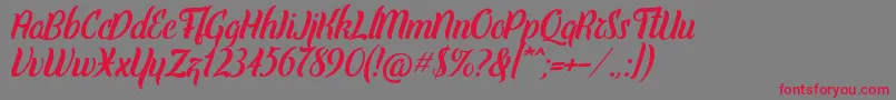 Elley Font – Red Fonts on Gray Background
