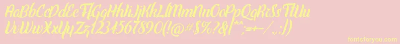 Elley Font – Yellow Fonts on Pink Background