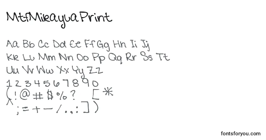 MtfMikaylaPrint Font – alphabet, numbers, special characters