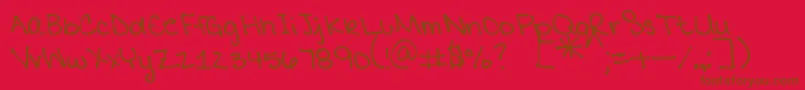 MtfMikaylaPrint Font – Brown Fonts on Red Background
