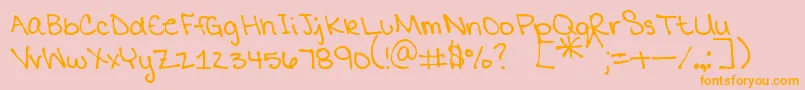 MtfMikaylaPrint Font – Orange Fonts on Pink Background