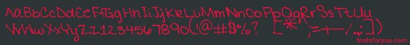 MtfMikaylaPrint Font – Red Fonts on Black Background