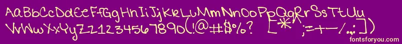 MtfMikaylaPrint Font – Yellow Fonts on Purple Background