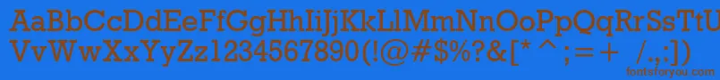 Rodeoc Font – Brown Fonts on Blue Background