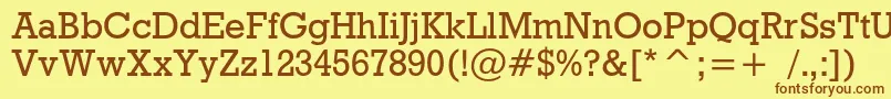 Rodeoc Font – Brown Fonts on Yellow Background