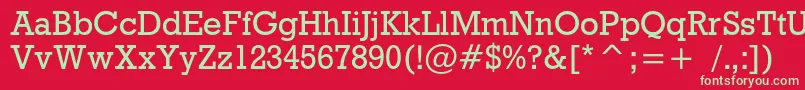 Rodeoc Font – Green Fonts on Red Background