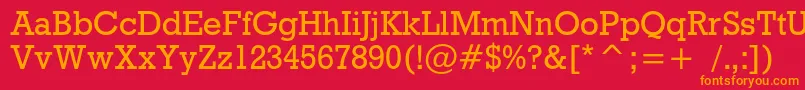 Rodeoc Font – Orange Fonts on Red Background