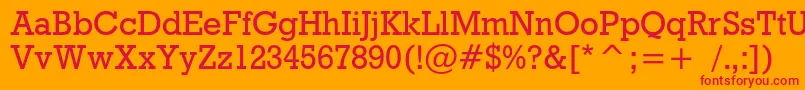 Rodeoc Font – Red Fonts on Orange Background