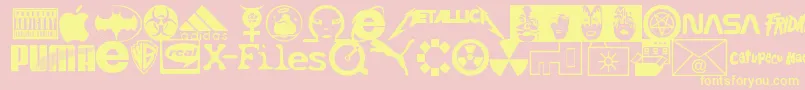 Famlogs Font – Yellow Fonts on Pink Background