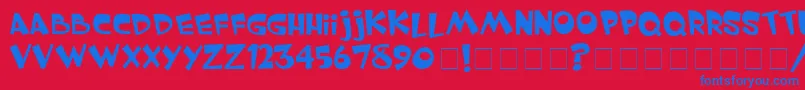 Whimsytt Font – Blue Fonts on Red Background
