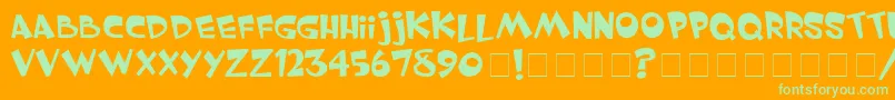 Whimsytt Font – Green Fonts on Orange Background