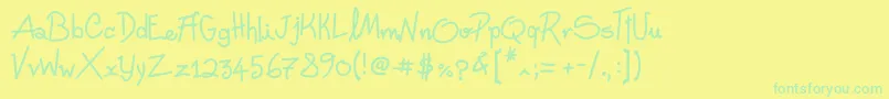 Fonte FreehandWritten – fontes verdes em um fundo amarelo