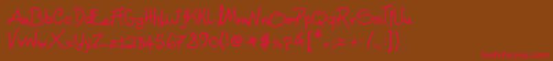 Więcej informacji o czcionce FreehandWritten Czcionka FreehandWritten – czerwone czcionki na brązowym tle