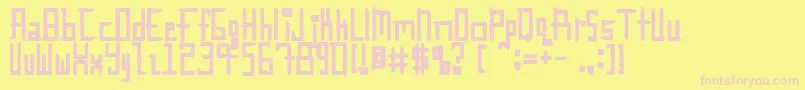InnieOuttie-fontti – vaaleanpunaiset fontit keltaisella taustalla