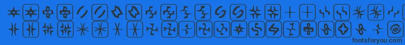 Шрифт Zone23Foopy6 – чёрные шрифты на синем фоне