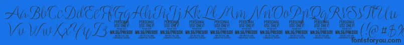 PresidelightPersonalUse Font – Black Fonts on Blue Background