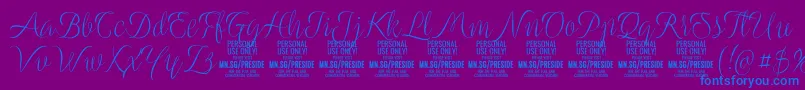 PresidelightPersonalUse Font – Blue Fonts on Purple Background