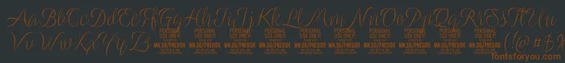 PresidelightPersonalUse Font – Brown Fonts on Black Background