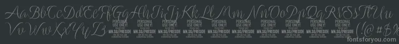 PresidelightPersonalUse Font – Gray Fonts on Black Background