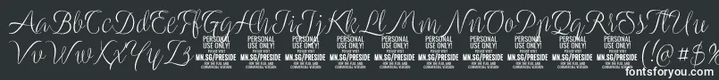 PresidelightPersonalUse Font – White Fonts on Black Background