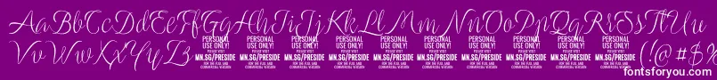 PresidelightPersonalUse Font – White Fonts on Purple Background