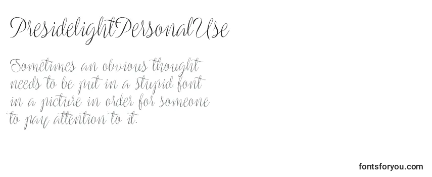 PresidelightPersonalUse Font