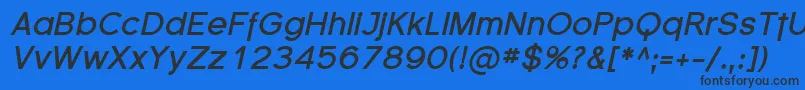 Шрифт FlorencesansBoldItalic – чёрные шрифты на синем фоне