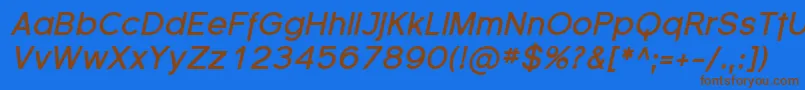 FlorencesansBoldItalic Font – Brown Fonts on Blue Background