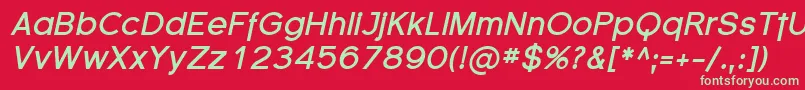 FlorencesansBoldItalic Font – Green Fonts on Red Background