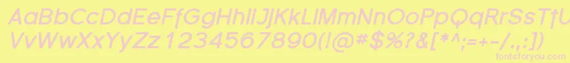 FlorencesansBoldItalic Font – Pink Fonts on Yellow Background