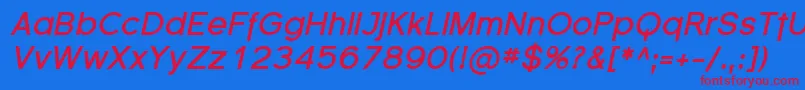 FlorencesansBoldItalic Font – Red Fonts on Blue Background