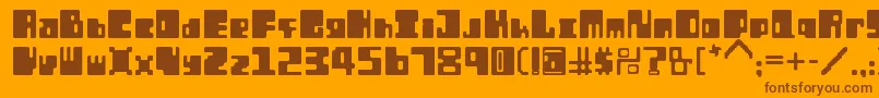 Więcej informacji o czcionce OrtRe Czcionka OrtRe – brązowe czcionki na pomarańczowym tle