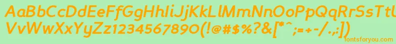 PerspectiveSansBoldItalic Font – Orange Fonts on Green Background