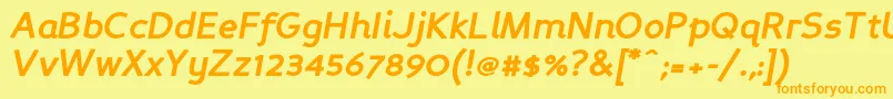 PerspectiveSansBoldItalic Font – Orange Fonts on Yellow Background